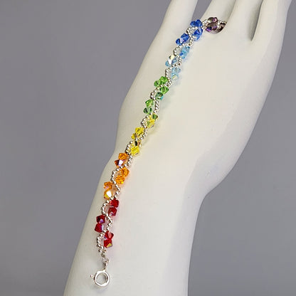 Pulsera ONDAS Cristal Swarovski Elements Plata 925 Colores