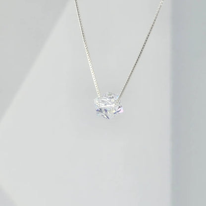 Collar Dije Cubo 6mm Cristal Swarovski Elements plata 925