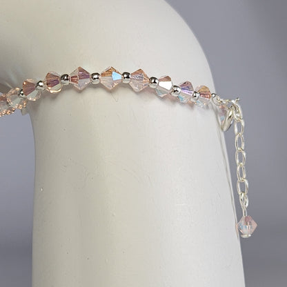 Pulsera Cristal Swarovski Elements Bolita Plata 925 Varios Colores