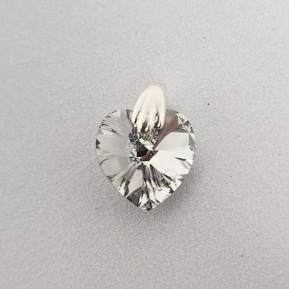 Dije Cristal Swarovski Elements Corazón 10mm Plata 925 Varios Colores