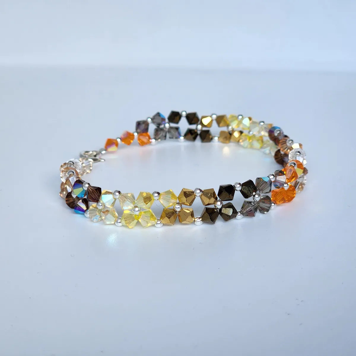 Pulsera Abundancia Cristal Swarovski Elements 4mm Plata 925 Colores