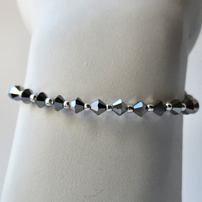 Pulsera Cristal Swarovski Elements Bolita Plata 925 Varios Colores
