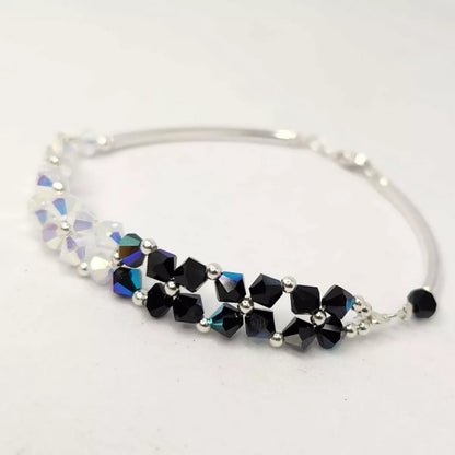 Pulsera FLOR Cristales Swarovski Elements 4mm Plata 925 Varios Colores