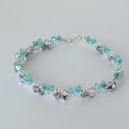 Pulsera ONDAS Cristal Swarovski Elements Plata 925 Colores