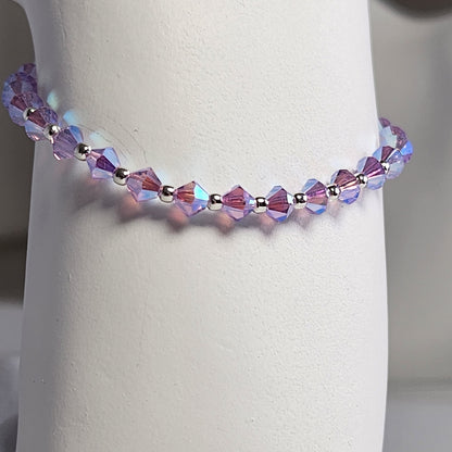 Pulsera Cristal Swarovski Elements Bolita Plata 925 Varios Colores