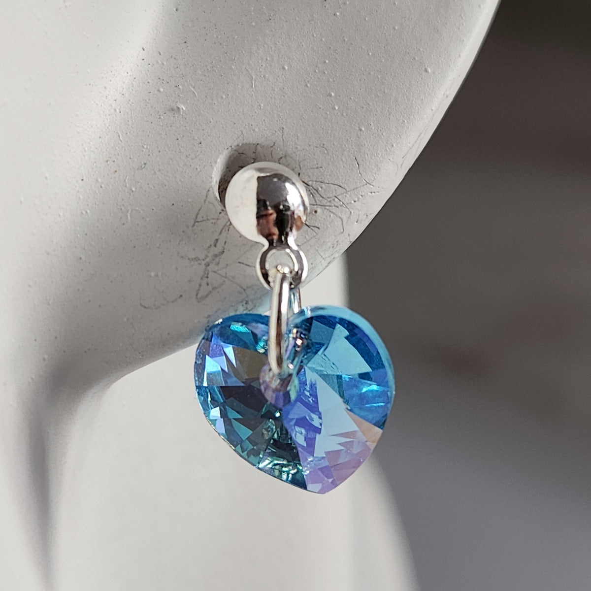 Aros Colgantes Corazón Cristal Swarovski Elements Plata 925 Varios Colores