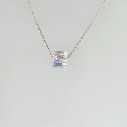 Collar Dije Cubo 6mm Cristal Swarovski Elements plata 925