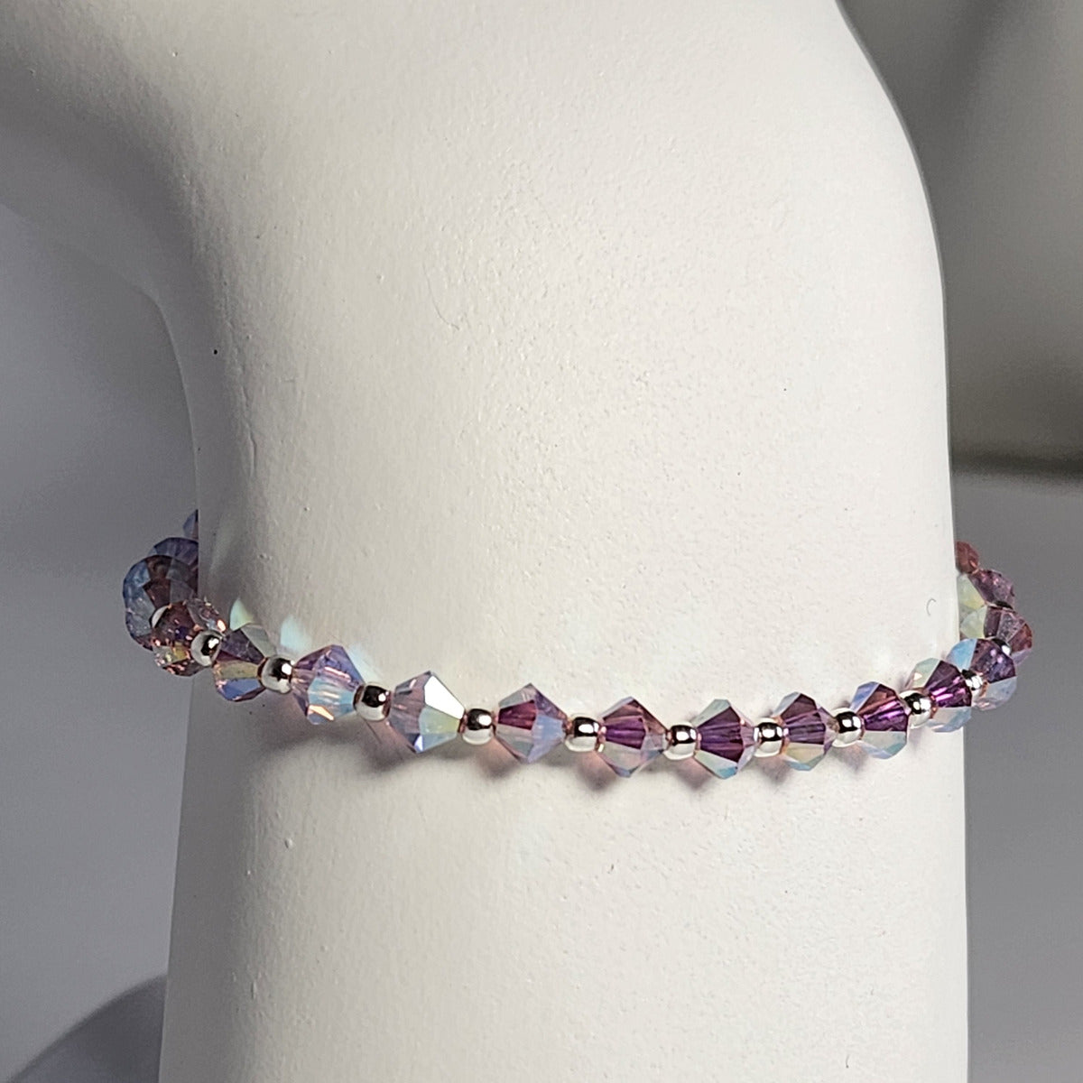 Pulsera Cristal Swarovski Elements Bolita Plata 925 Varios Colores