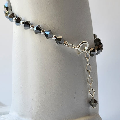 Pulsera Cristal Swarovski Elements Bolita Plata 925 Varios Colores