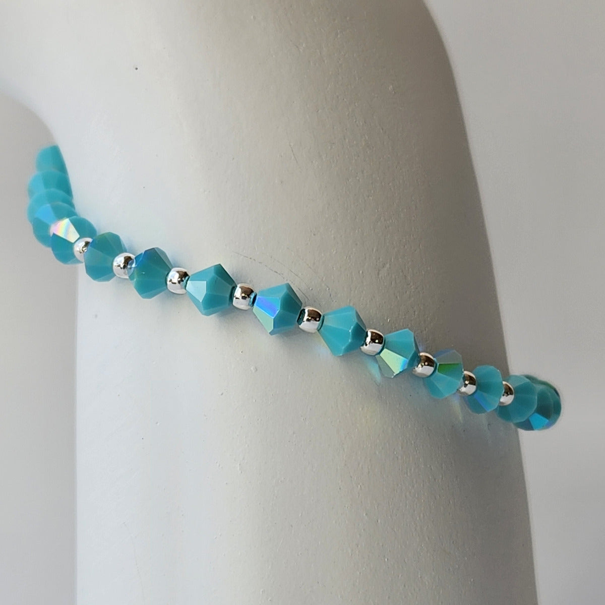 Pulsera Cristal Swarovski Elements Bolita Plata 925 Varios Colores