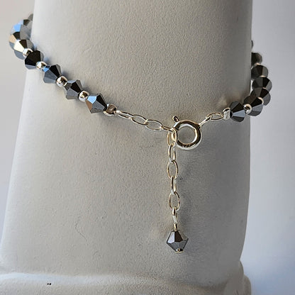 Pulsera Cristal Swarovski Elements Bolita Plata 925 Varios Colores