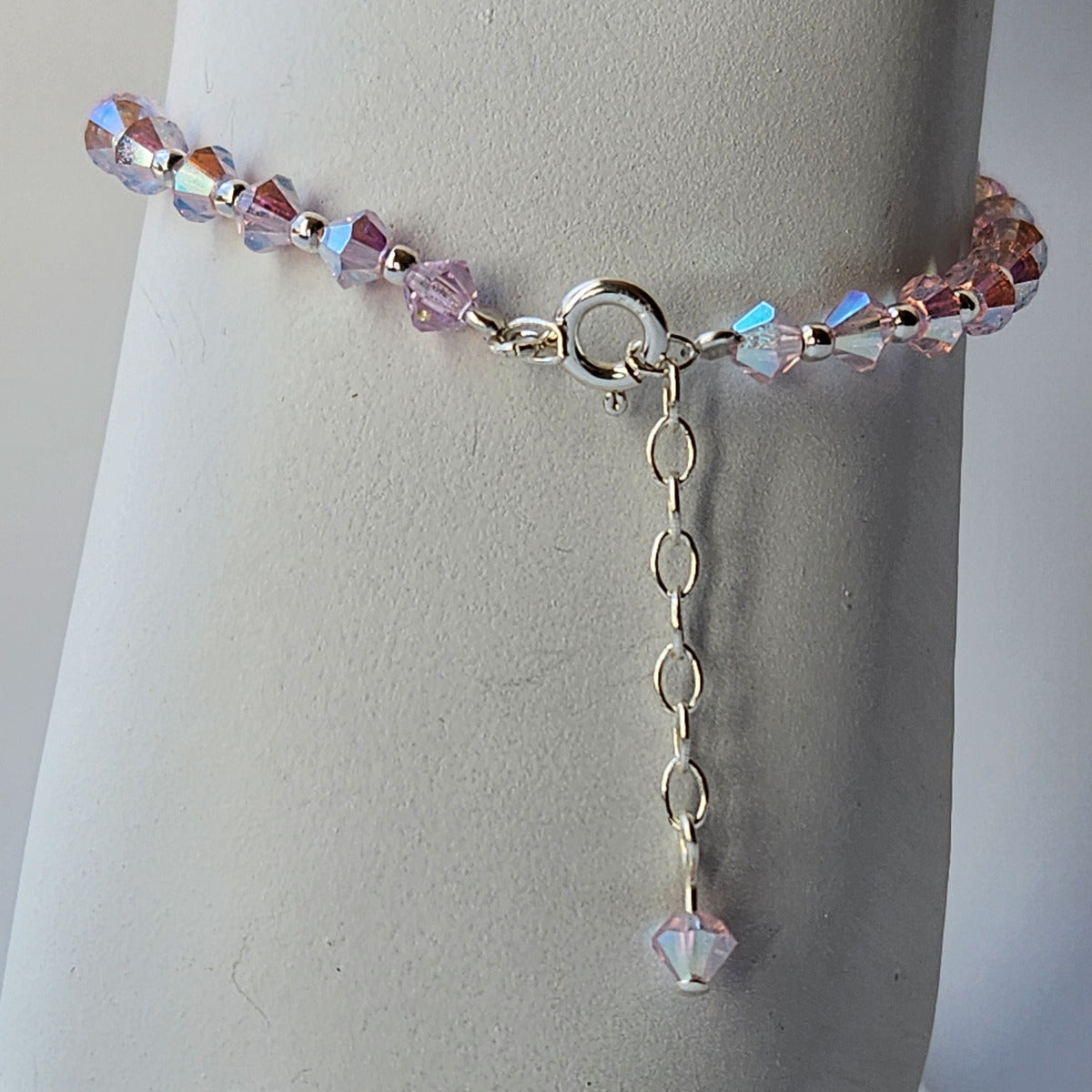 Pulsera Cristal Swarovski Elements Bolita Plata 925 Varios Colores