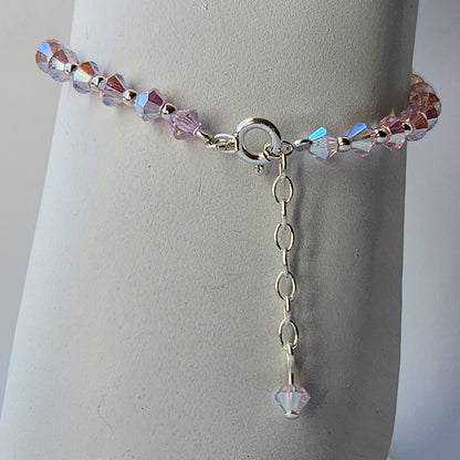 Pulsera Cristal Swarovski Elements Bolita Plata 925 Varios Colores