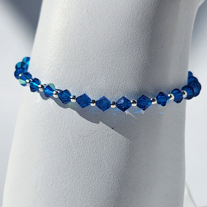 Pulsera Cristal Swarovski Elements Bolita Plata 925 Varios Colores