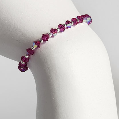 Pulsera Cristal Swarovski Elements Bolita Plata 925 Varios Colores