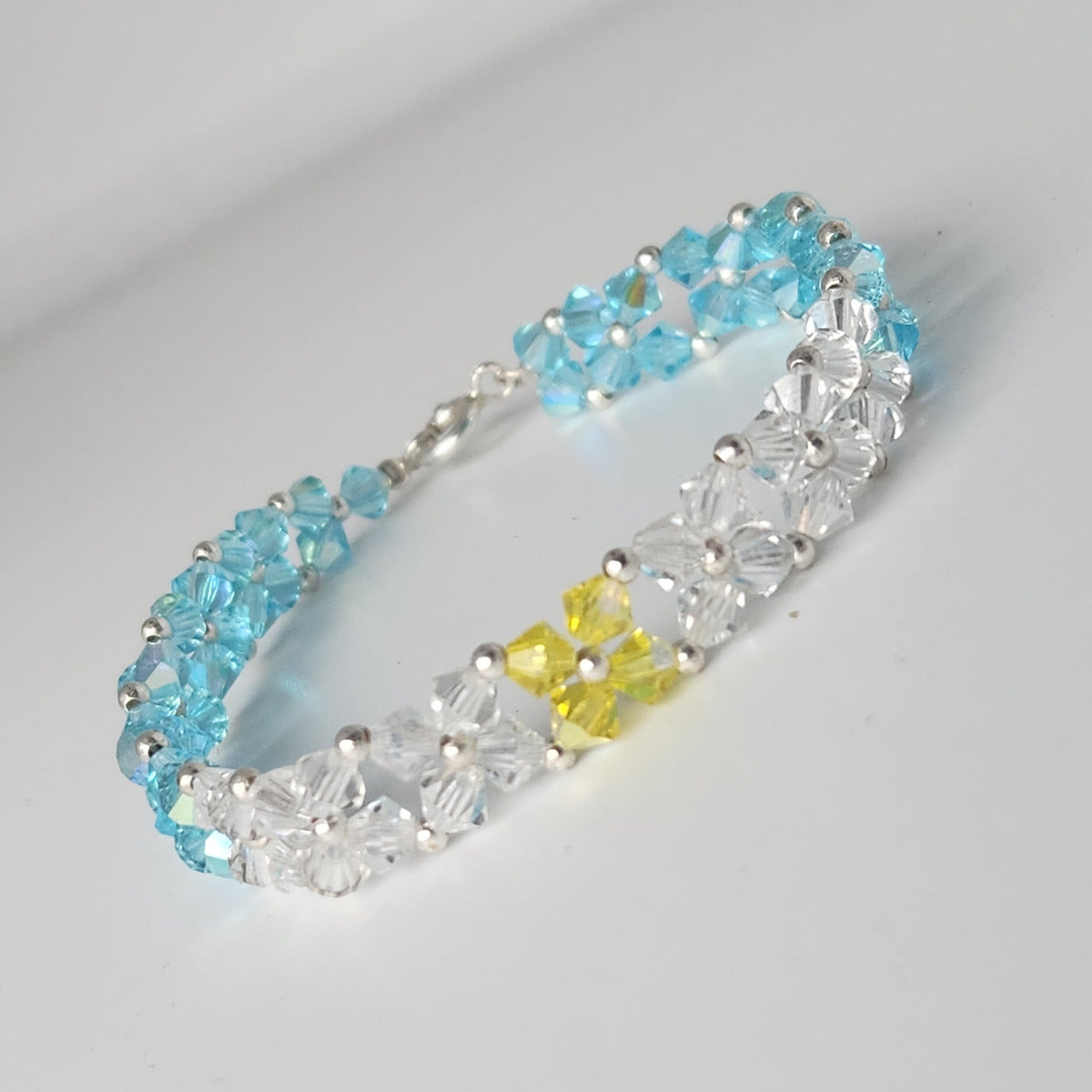 Pulsera Abundancia Cristal Swarovski Elements 4mm Plata 925 Colores