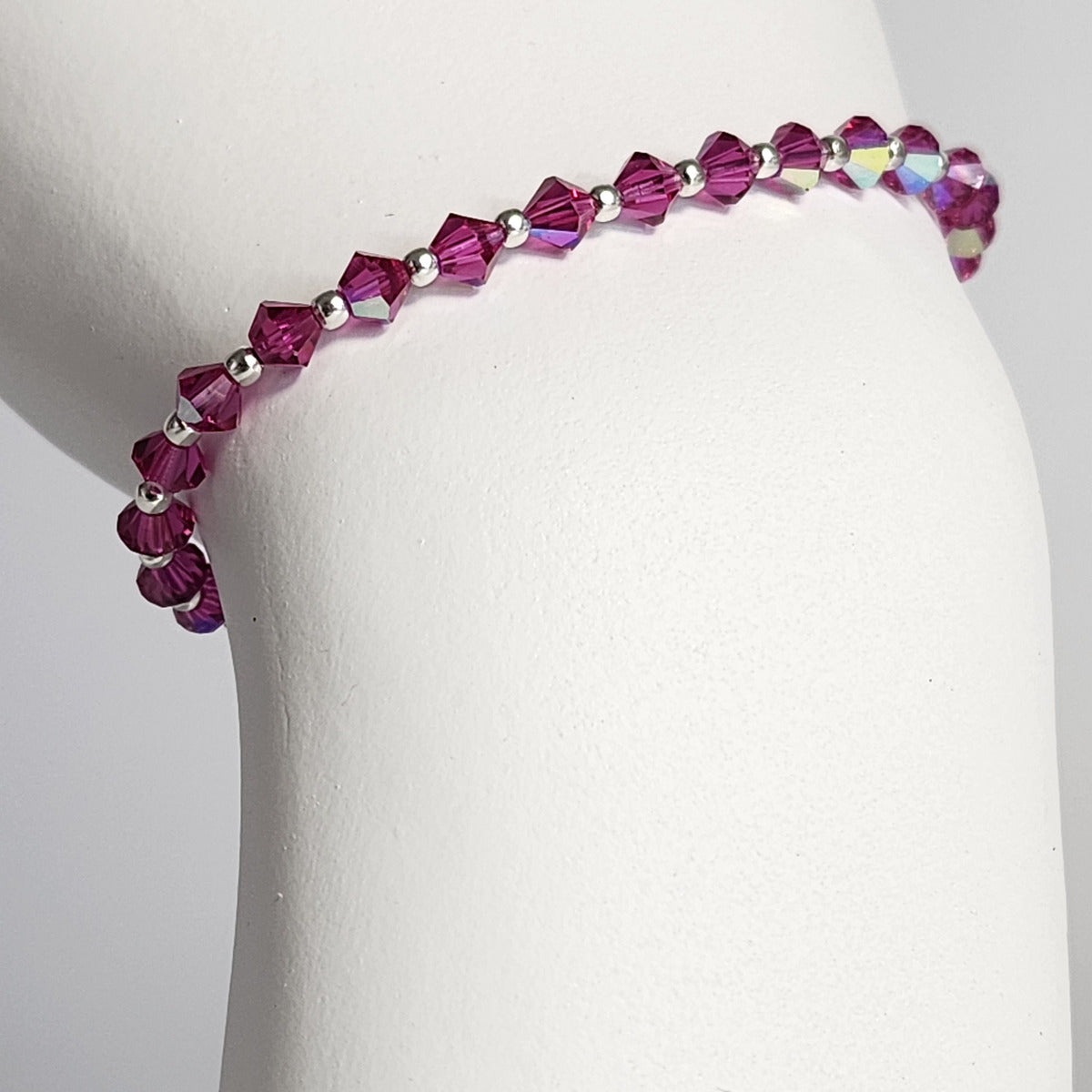 Pulsera Cristal Swarovski Elements Bolita Plata 925 Varios Colores