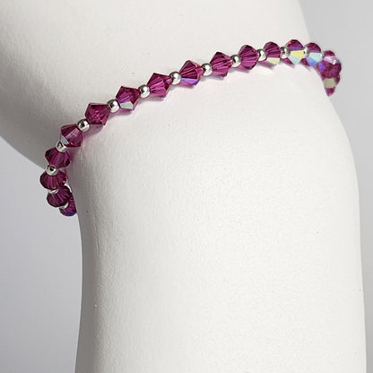Pulsera Cristal Swarovski Elements Bolita Plata 925 Varios Colores