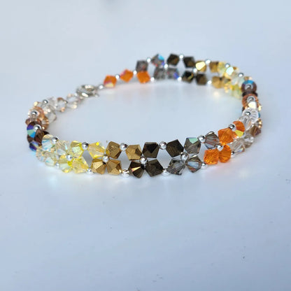 Pulsera Abundancia Cristal Swarovski Elements 4mm Plata 925 Colores