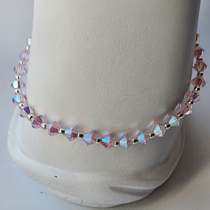 Pulsera Cristal Swarovski Elements Bolita Plata 925 Varios Colores