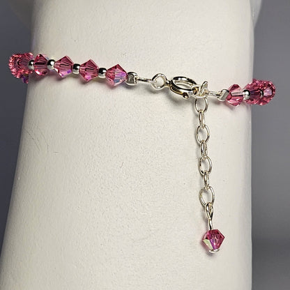 Pulsera Cristal Swarovski Elements Bolita Plata 925 Varios Colores