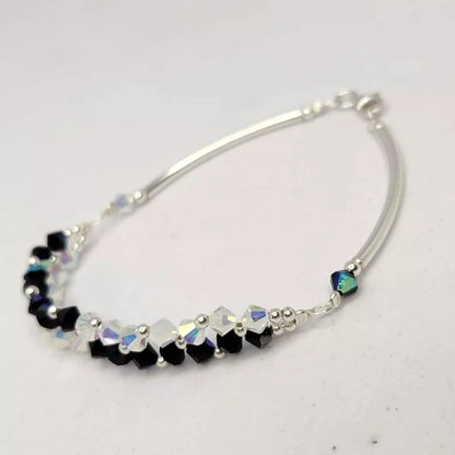 Pulsera FLOR Cristales Swarovski Elements 4mm Plata 925 Varios Colores