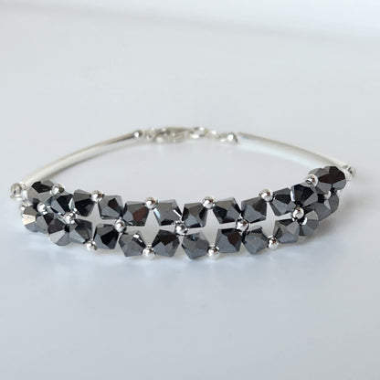 Pulsera FLOR Cristales Swarovski Elements 4mm Plata 925 Varios Colores