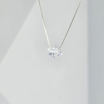 Collar Dije Cubo 6mm Cristal Swarovski Elements plata 925