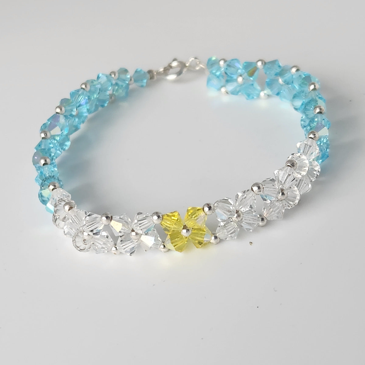 Pulsera Abundancia Cristal Swarovski Elements 4mm Plata 925 Colores
