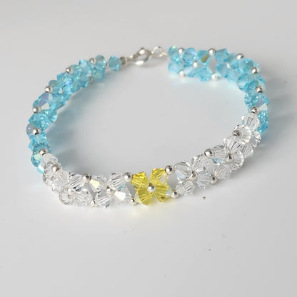 Pulsera Abundancia Cristal Swarovski Elements 4mm Plata 925 Colores