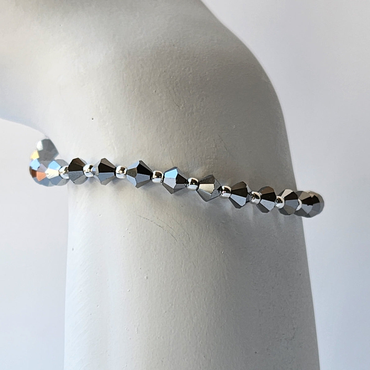 Pulsera Cristal Swarovski Elements Bolita Plata 925 Varios Colores