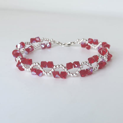Pulsera ONDAS Cristal Swarovski Elements Plata 925 Colores