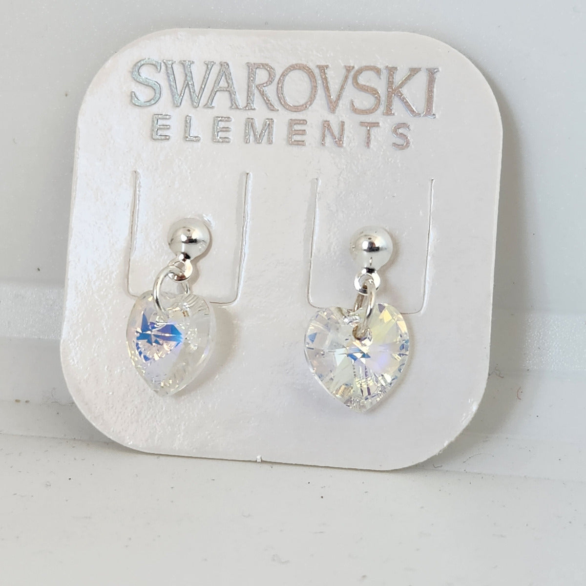 Aros Colgantes Corazón Cristal Swarovski Elements Plata 925 Varios Colores