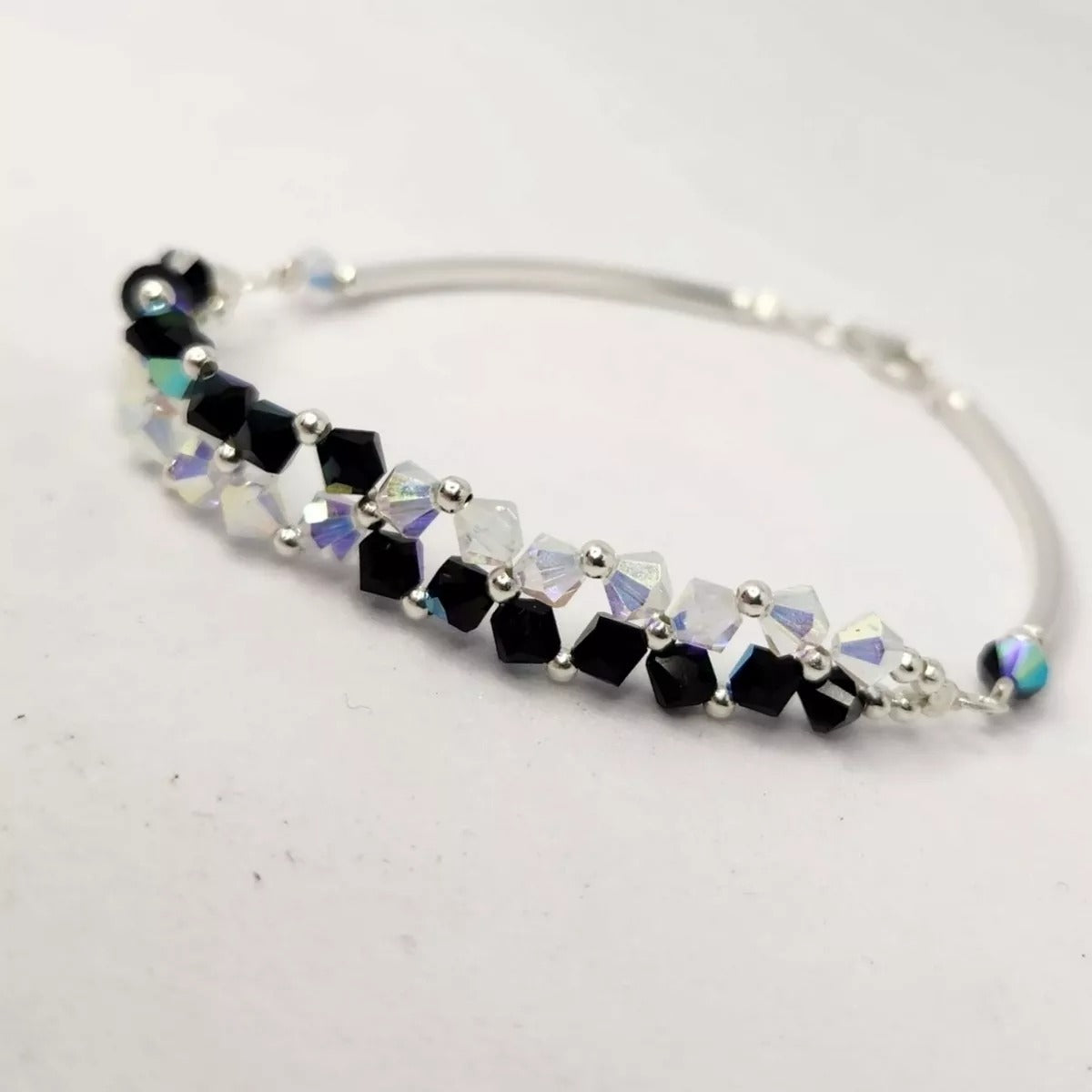 Pulsera FLOR Cristales Swarovski Elements 4mm Plata 925 Varios Colores