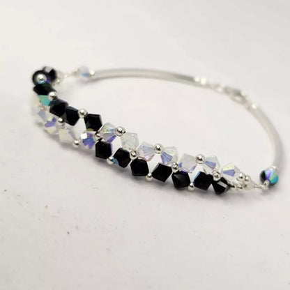 Pulsera FLOR Cristales Swarovski Elements 4mm Plata 925 Varios Colores