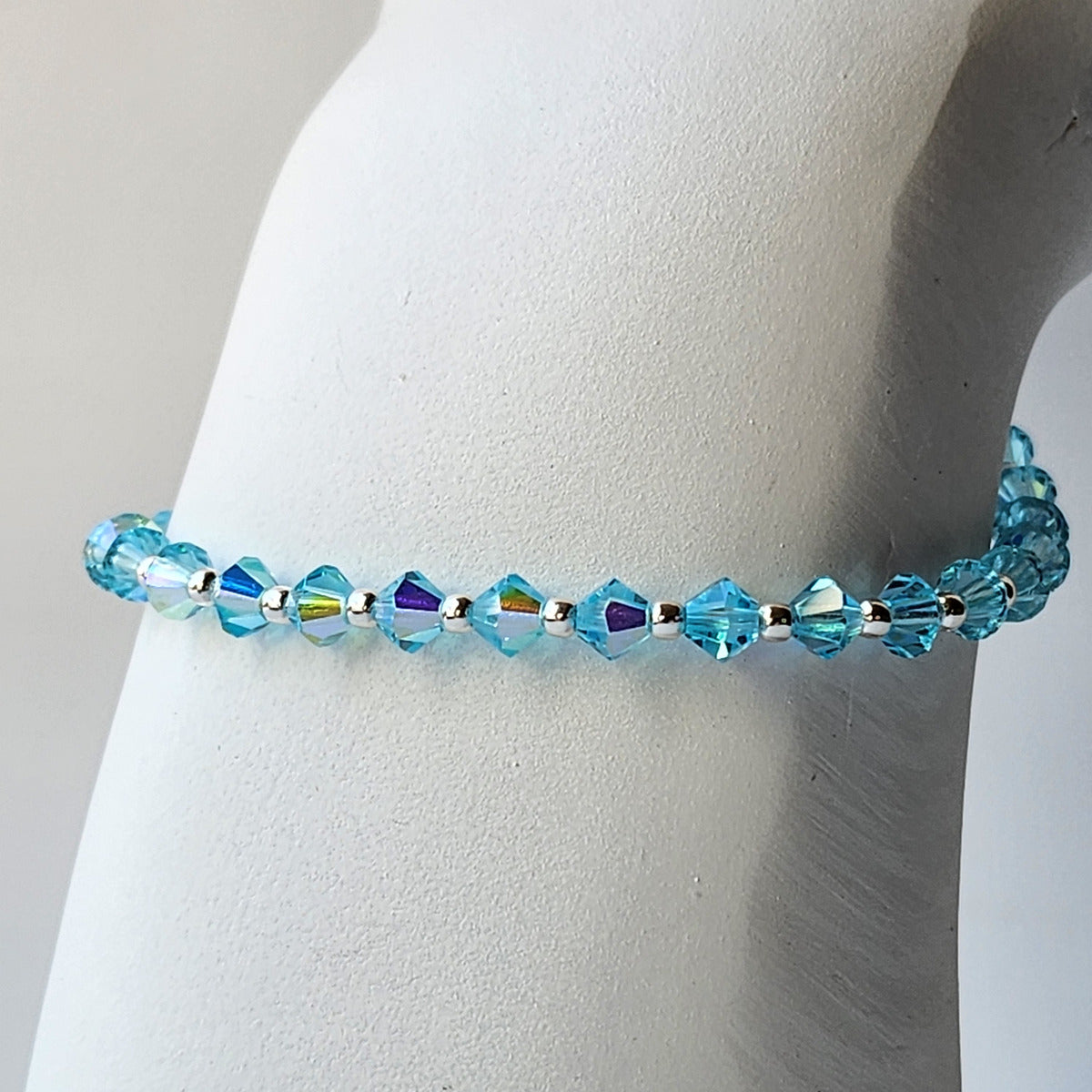 Pulsera Cristal Swarovski Elements Bolita Plata 925 Varios Colores
