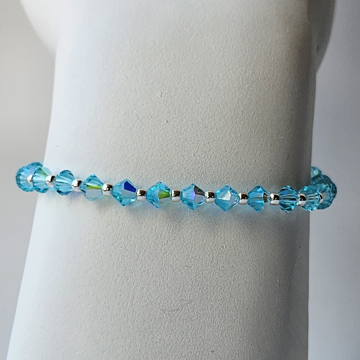 Pulsera Cristal Swarovski Elements Bolita Plata 925 Varios Colores