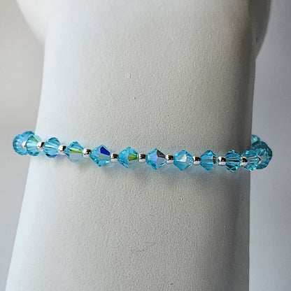 Pulsera Cristal Swarovski Elements Bolita Plata 925 Varios Colores
