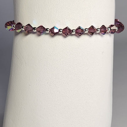 Pulsera Cristal Swarovski Elements Bolita Plata 925 Varios Colores