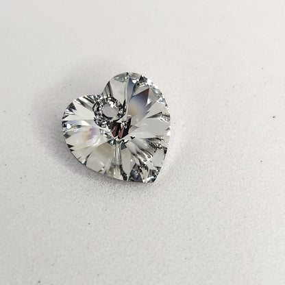 Dije Cristal Swarovski Elements Corazón 10mm Plata 925 Varios Colores