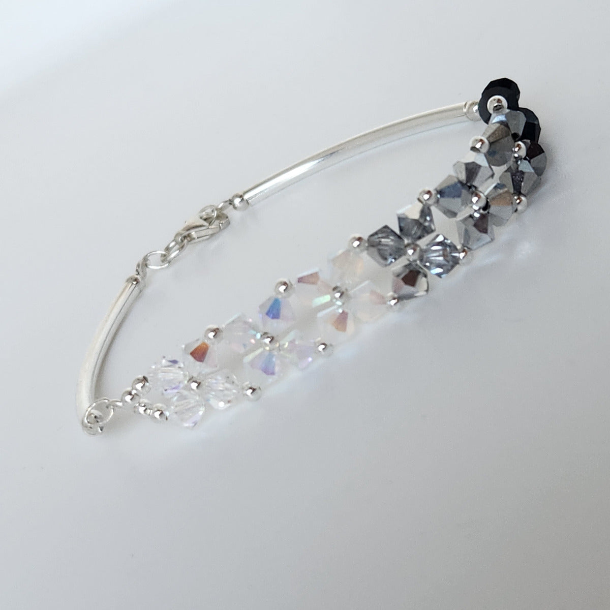 Pulsera FLOR Cristales Swarovski Elements 4mm Plata 925 Varios Colores