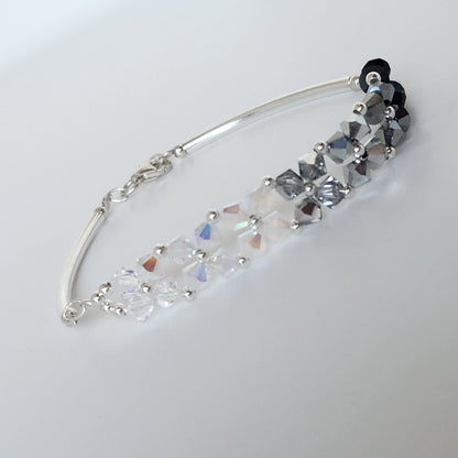 Pulsera FLOR Cristales Swarovski Elements 4mm Plata 925 Varios Colores