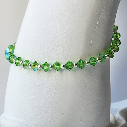Pulsera Cristal Swarovski Elements Bolita Plata 925 Varios Colores