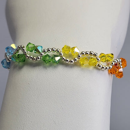 Pulsera ONDAS Cristal Swarovski Elements Plata 925 Colores