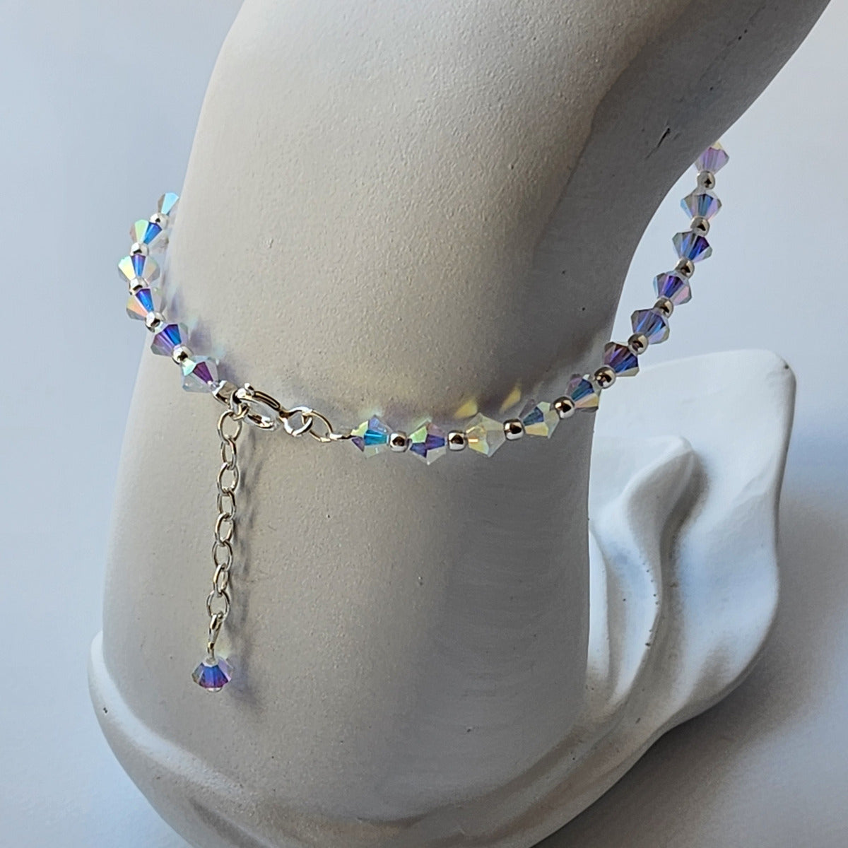 Pulsera Cristal Swarovski Elements Bolita Plata 925 Varios Colores