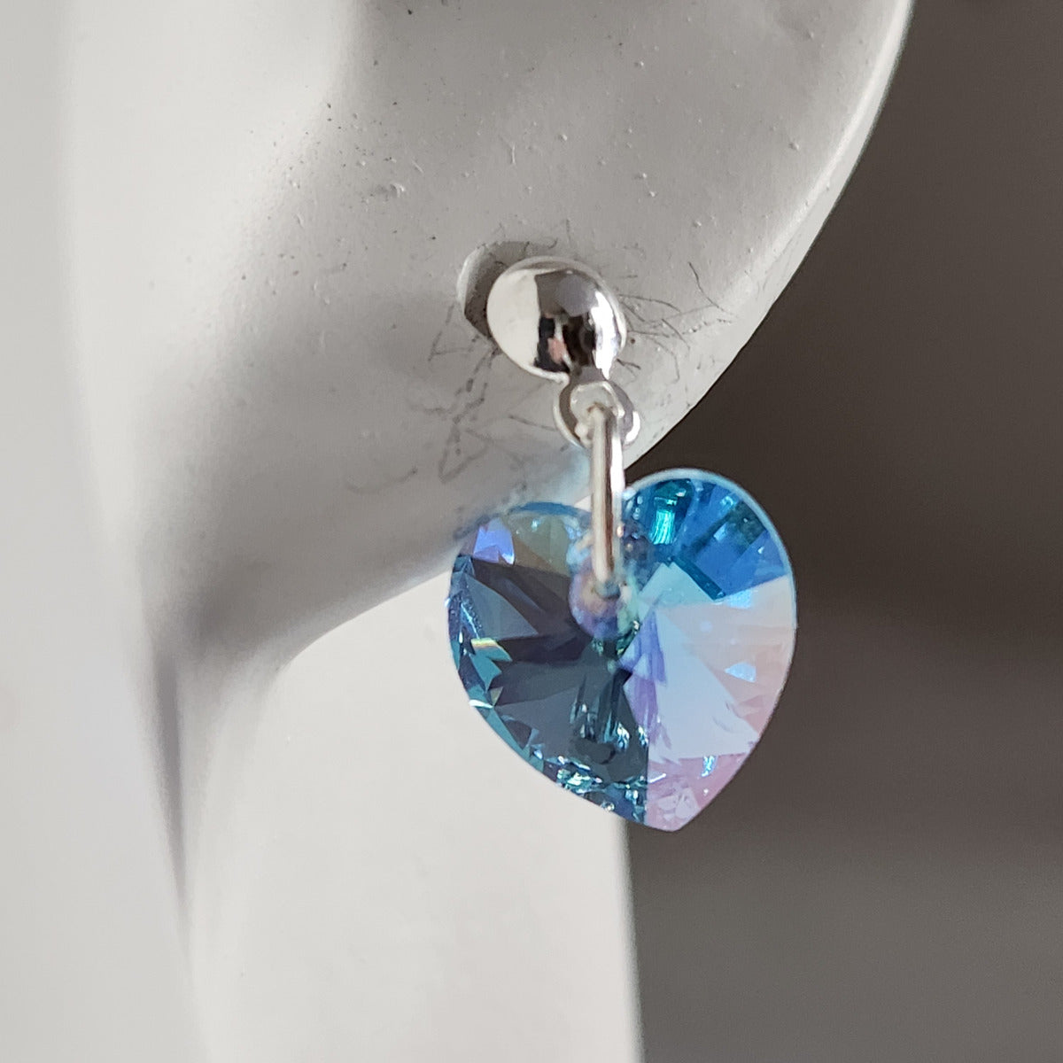 Aros Colgantes Corazón Cristal Swarovski Elements Plata 925 Varios Colores
