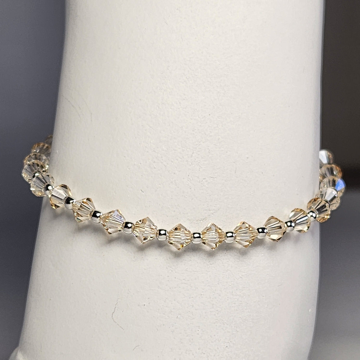 Pulsera Cristal Swarovski Elements Bolita Plata 925 Varios Colores