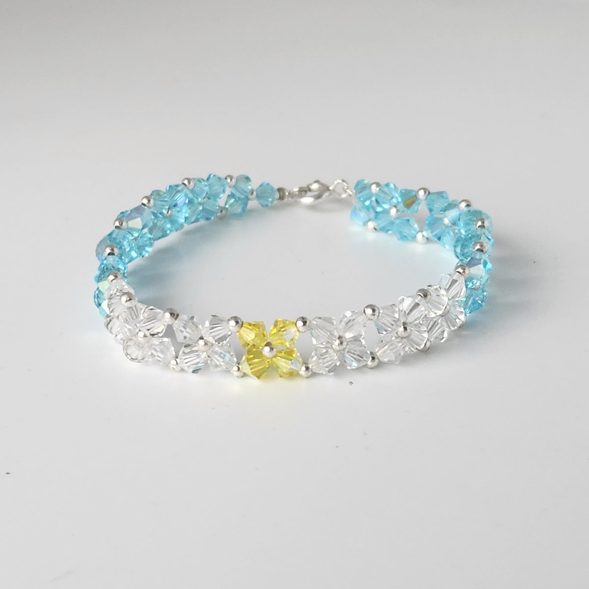 Pulsera Abundancia Cristal Swarovski Elements 4mm Plata 925 Colores