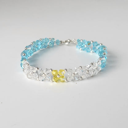 Pulsera Abundancia Cristal Swarovski Elements 4mm Plata 925 Colores