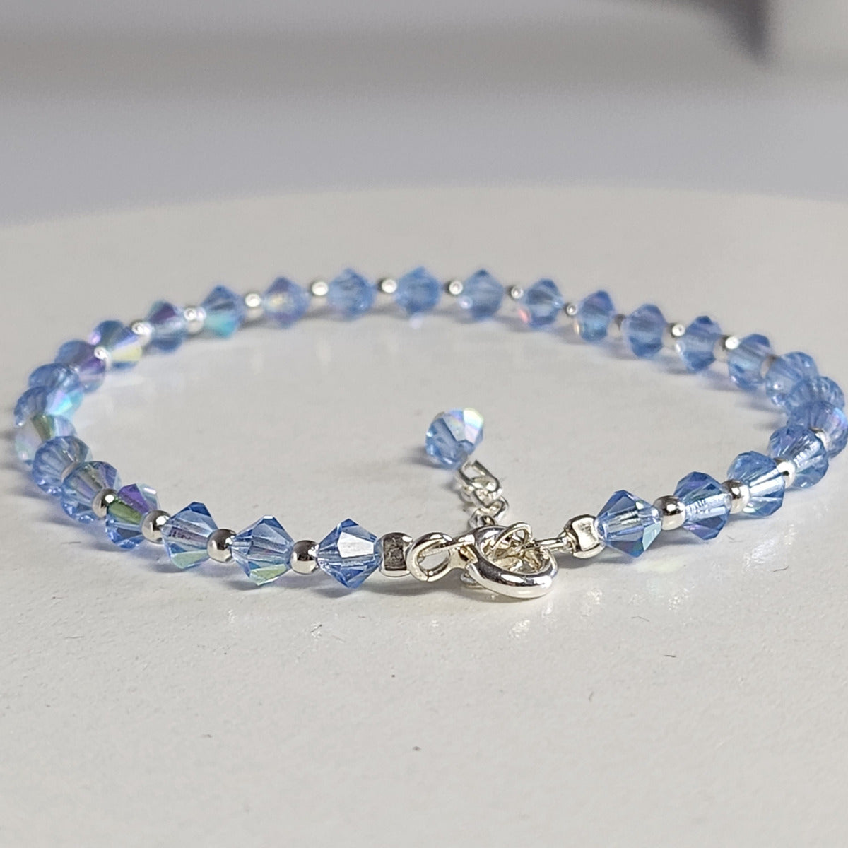 Pulsera Cristal Swarovski Elements Bolita Plata 925 Varios Colores